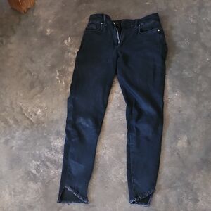All Saints Black Miller Skinny Jeans Cut Distress Ankles 26